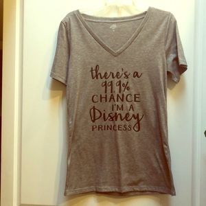 Women’s Gray T-shirt with Disney saying, size M